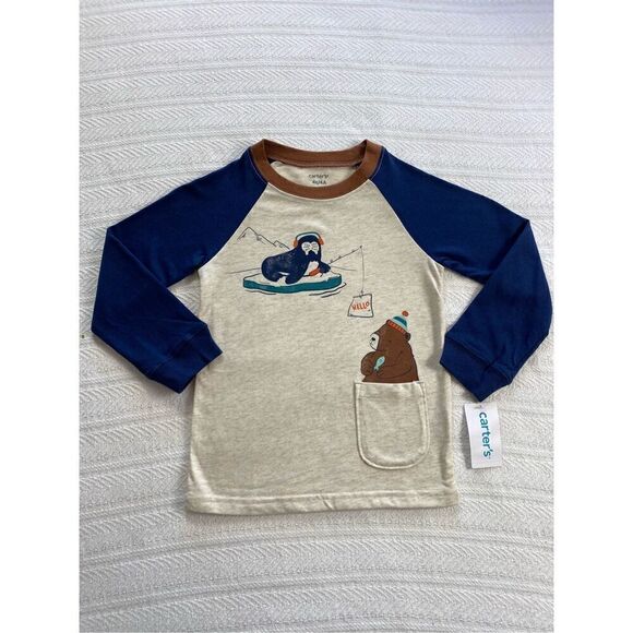Carter’s Boys 4T Walrus Bear Long Sleeve Tee - Picture 6 of 8